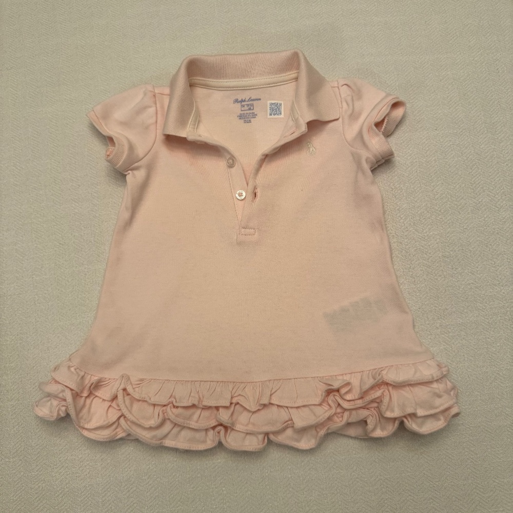 Ralph Lauren Baby Girl Ruffled Polo Dress 3 Months